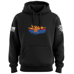Bullet Hole Arizona Flag Ripped Hoodie