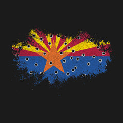Bullet Hole Arizona Flag Ripped Hoodie