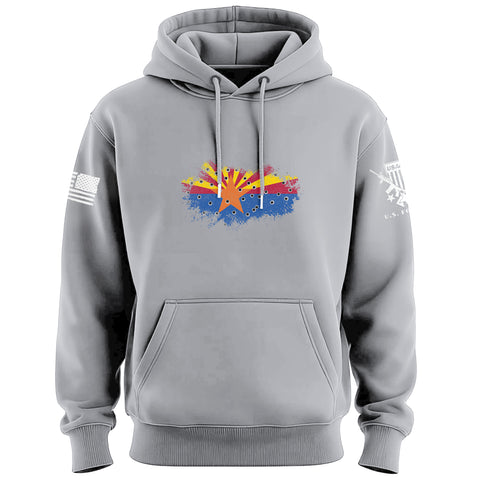 Bullet Hole Arizona Flag Ripped Hoodie