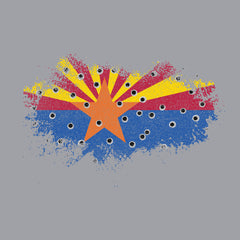 Bullet Hole Arizona Flag Ripped Hoodie