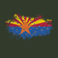 Bullet Hole Arizona Flag Ripped Hoodie