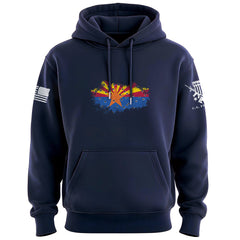 Bullet Hole Arizona Flag Ripped Hoodie