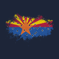 Bullet Hole Arizona Flag Ripped Hoodie