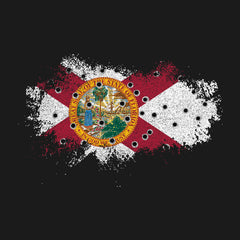 Bullet Hole Florida Flag Ripped Hoodie