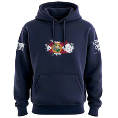 Bullet Hole Florida Flag Ripped Hoodie