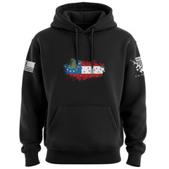 Bullet Hole Georgia Flag Ripped Hoodie