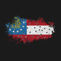 Bullet Hole Georgia Flag Ripped Hoodie