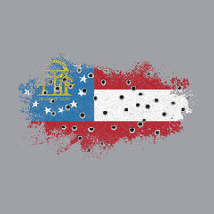 Bullet Hole Georgia Flag Ripped Hoodie
