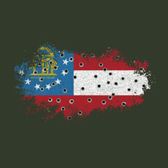 Bullet Hole Georgia Flag Ripped Hoodie