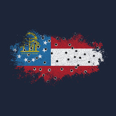 Bullet Hole Georgia Flag Ripped Hoodie