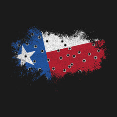 Bullet Hole Texas Flag Ripped Hoodie