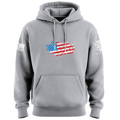 Bullet Hole USA Flag Ripped Hoodie