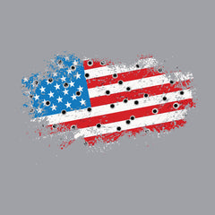 Bullet Hole USA Flag Ripped Hoodie