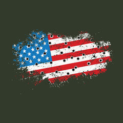 Bullet Hole USA Flag Ripped Hoodie