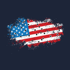 Bullet Hole USA Flag Ripped Hoodie