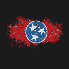 Bullet Hole Tennessee Flag Ripped Hoodie