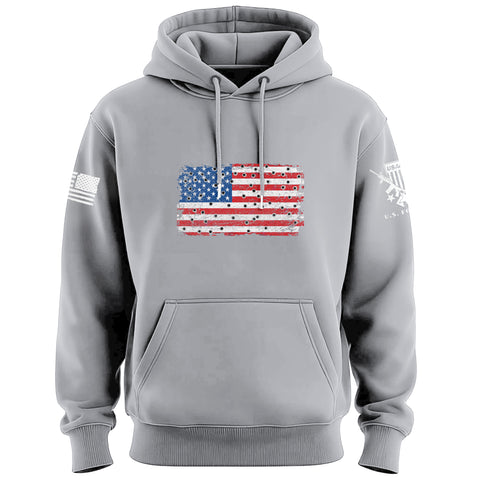 Bullet Hole USA Flag Hoodie