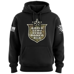 Bravo Echo Echo Romeo Shield Hoodie