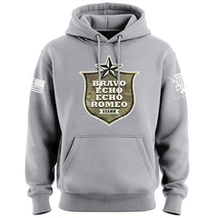 Bravo Echo Echo Romeo Shield Hoodie