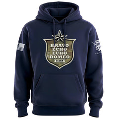 Bravo Echo Echo Romeo Shield Hoodie