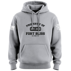 Classic College Shirt Property of Fort Bliss Veteran PT Hoodie