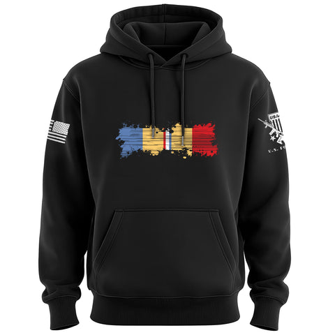 Combat Action Ribbon Distressed Hoodie