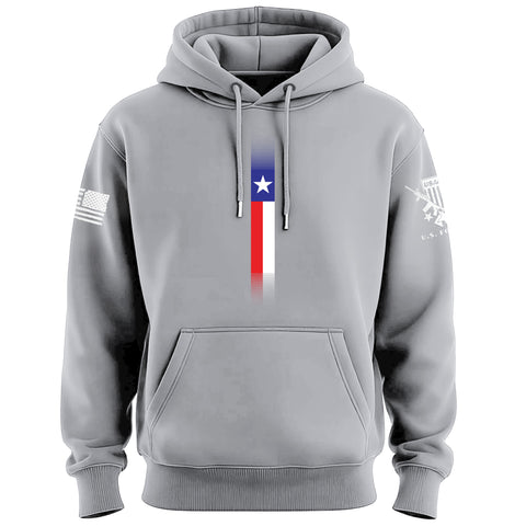 Distressed Skinny Vertical Texas Flag Hoodie