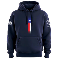 Distressed Skinny Vertical Texas Flag Hoodie