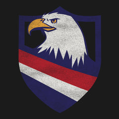 Eagle Head Shield Bottom Stripes Hoodie