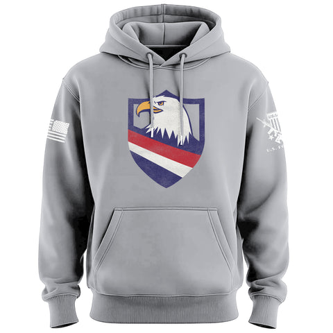 Eagle Head Shield Bottom Stripes Hoodie