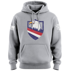 Eagle Head Shield Bottom Stripes Hoodie