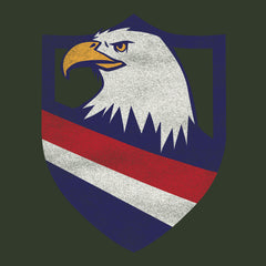 Eagle Head Shield Bottom Stripes Hoodie