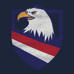 Eagle Head Shield Bottom Stripes Hoodie