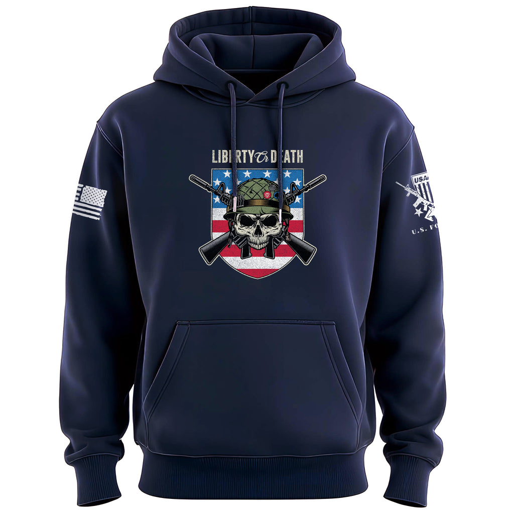 Liberty or Death USA Skull Shield Hoodie