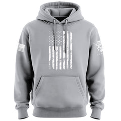 One Color US Flag Distress Hoodie