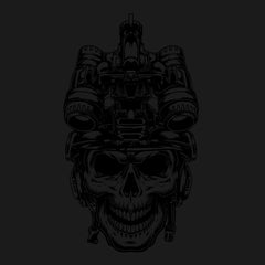 Operator Skull Black Ink Hoodie