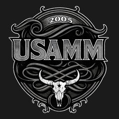 USAMM Black & White Longhorn Skull Hoodie