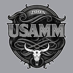 USAMM Black & White Longhorn Skull Hoodie