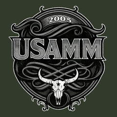 USAMM Black & White Longhorn Skull Hoodie
