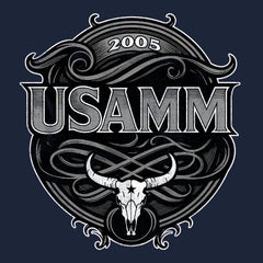 USAMM Black & White Longhorn Skull Hoodie