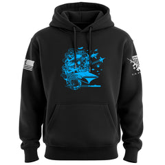 Cyberpunk Koi Design Carrier Battle Group Hoodie