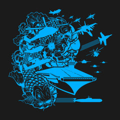 Cyberpunk Koi Design Carrier Battle Group Hoodie