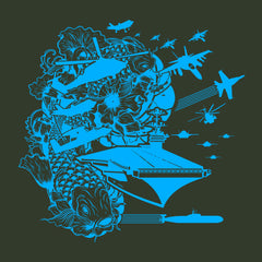 Cyberpunk Koi Design Carrier Battle Group Hoodie