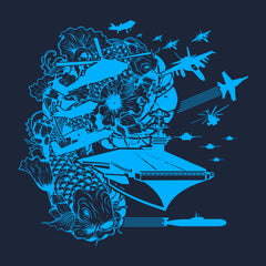 Cyberpunk Koi Design Carrier Battle Group Hoodie