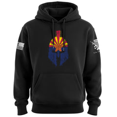 Spartan Helmet Arizona Flag Distressed Hoodie