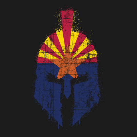 Spartan Helmet Arizona Flag Distressed Hoodie