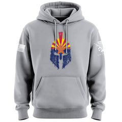 Spartan Helmet Arizona Flag Distressed Hoodie