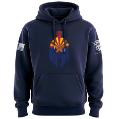 Spartan Helmet Arizona Flag Distressed Hoodie