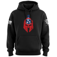 Spartan Helmet Tennessee Flag Distressed Hoodie