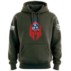 Spartan Helmet Tennessee Flag Distressed Hoodie